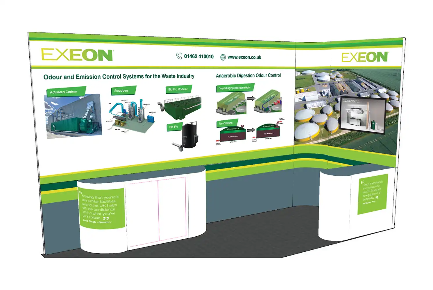 Mock up of Exeon exhibition stand