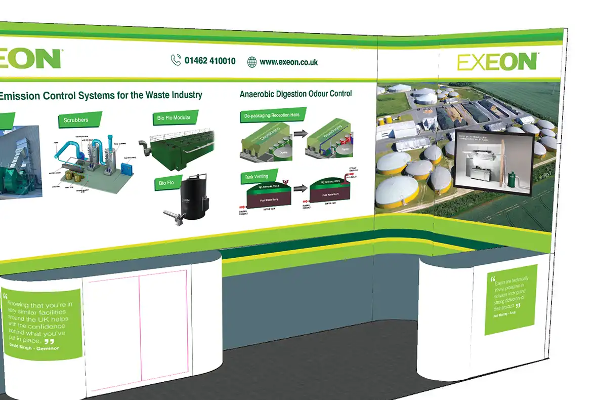Mock up of Exeon exhibition stand