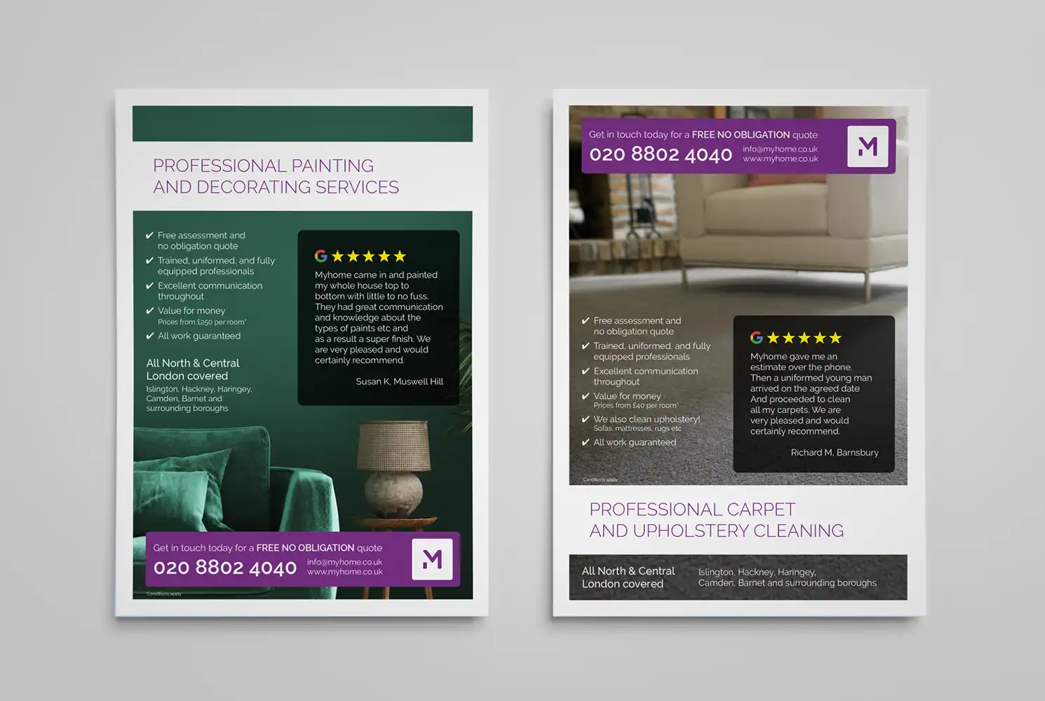 Mock up showing the Myhome decorating leaflet